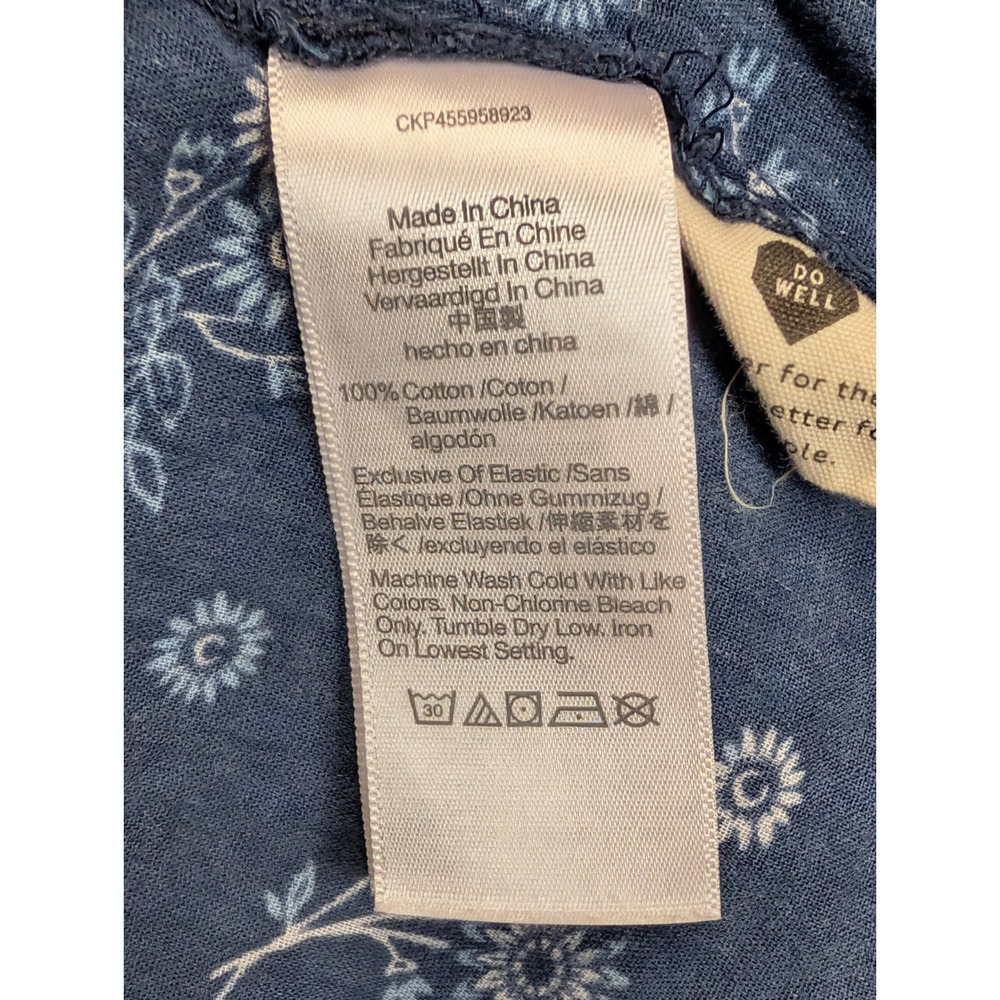 Madewell Womens Smocked Peplum Top Size 0 Floral Long Sleeve Navy Blue - Picture 4 of 9